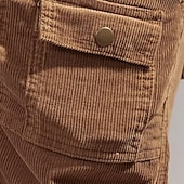abordables Exterior-Hombre Pantalón Corto Cargo Pantalones cortos casuales Pantalones cortos de pana Botones Multi bolsillo Pierna recta Plano Transpirable Dispersor de humedad Longitud de la rodilla Exterior Casual