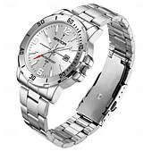 cheap Quartz Watches-SANDA 3265 Men&#039;s Quartz Watch Simple and Fashionable Large Dial Night Light Waterproof Band Calendar Wristwatch