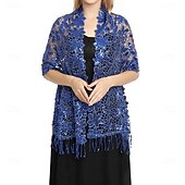 abordables enveloppes d&#039;invité de mariage-Écharpe Femme Élégant Sans manches Polyester Boléros de Mariage Avec Gland Pour Soirée Printemps &amp; Été
