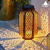 tanie Światła ścieżki i latarnie-Lampy wiszące LED solarne - ścieżka ogrodowa zewnętrzna retro latarnia z kutego żelaza, wodoodporna na balkon, taras, trawnik, dekoracja wewnątrz/na zewnątrz 1 szt.
