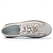 economico Sneakers da uomo-scarpe casual da uomo con lacci fatte a mano color bordeaux e grigio – scarpe da passeggio in pelle vintage