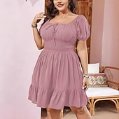 levne Šaty-Retro Středověké Renesanční Mini Šaty Flare šaty Nahoře nabírané Elfí Inspirováno Regency Pevná barva Maškarní kostým Dámské Fantazie Plesová maškaráda Dovolená Běžné / Denní Dospělé Šaty Jaro léto