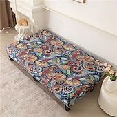 billiga Futon soffa-jacquardtyg armlös bäddsoffa överdrag soffa nyår dekor överdrag stretchskydd elastiskt bänkskydd