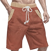 baratos Shorts de moletom-Homens calções atléticos Shorts de moletom Calção Shorts de verão Bolsos Com Cordão Cintura elástica Bloco de cor Conforto Respirável Curto Ao ar livre Esportes Clássico Casual Preto Azul
