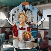 levne Topy-Halenka / košile Retro plakát Retro dívka Grafika Pro Pánské Dospělé Plesová maškaráda 3D tisk Dovolená Párty
