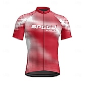 abordables Maillots pour hommes-Homme Maillot Velo Cyclisme Manche Courte Cyclisme Tee-shirt Maillot avec 3 poches arrière VTT Vélo tout terrain Respirable Séchage rapide Conception anatomique Mèche Rose foncé Pourpre foncé Rouge