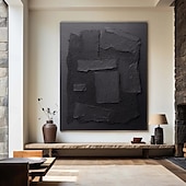 cheap POP Oil Paintings-Large Abstract Canvas Black Minimalist painting handmade Abstract Painting Nordic Abstract Painting for Living Room Abstract Painting Boho Abstract Wall Art painting