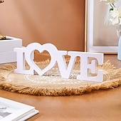 Недорогие Статуи-Белая буква «любовь» для украшения стола, отдельно стоящая вывеска из ПВХ, романтическое украшение на день святого Валентина, свадьбу, годовщину, теплое украшение для рабочего стола в помещении для