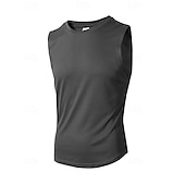 preiswerte Fitness Tank-Tops-Herren Tank Top Weste Unterhemd Ärmelloses Shirt Ärmellos Rundhalsausschnitt Sommer Einfach Mode Designer Basic Urlaub Straße Ausgehen Schwarz Weiß Wein Top T-Shirt für Herren