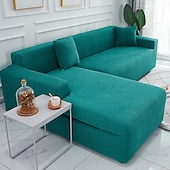 cheap Sofa Cover-Elastic Jacquard Fabric Sofa Cover Stretch Couch Cover Sectional L Shape Sofa Slipcover Corner Case for Living Room 1/2/3/4 Seat