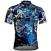 levne Pánské dresy-Pánské Cyklodres Krátký rukáv Kolo Tričko Dres se 3 zadními kapsami Horská cyklistika Prodyšné Rychleschnoucí Anatomický design Odvod Modrá Graffiti Sportovní Oblečení