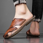 abordables Sandales décontractées-Sandales d&#039;extérieur en similicuir pour hommes avec semelle robuste et design respirant – chaussures confortables pour la randonnée et les vêtements décontractés