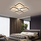 abordables Plafonniers encastrés et semi-encastrés-Plafonnier LED moderne pour salon, 4 têtes, 52 W, 64 W, carré, moderne, simple, télécommande, application, éclairage créatif personnalisé, gradation infinie, éclairage de la chambre principale