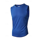preiswerte Fitness Tank-Tops-Herren Tank Top Weste Unterhemd Ärmelloses Shirt Ärmellos Rundhalsausschnitt Sommer Einfach Mode Designer Basic Urlaub Straße Ausgehen Schwarz Weiß Wein Top T-Shirt für Herren