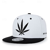economico Cappelli da uomo-Per uomo Cappello snapback Cappello da Sole Bianco Bianco / Nero Misto poliestere / cotone Ricamato Moda Casual Quotidiano Foglia di erbaccia Regolabile Protezione solare Traspirante