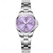 levne Quartz hodinky-olevs 3668 nové dámské quartzové náramkové hodinky stříbrný pevný ocelový řemínek vodoodpudivé svítící hodinky pro ženy jednoduchá móda dámské hodinky