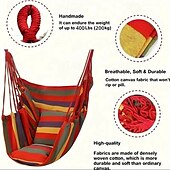 baratos Atividade ao Ar Livre-1 peça cadeira de rede balanço cadeira de rede resistente com vários cordões confortável e durável e equipado com duas cordas e instruções para fácil pendurar ideal para uso ao ar livre