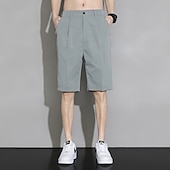 economico Pantaloni Corti da Cerimonia-Per uomo Shorts Shorts eleganti Bermuda Pantaloncini casual Pieghettato Elastico in vita Gamba Dritta Semplice Comodità Senza ferro Lunghezza al ginocchio All&#039;aperto Affari Quotidiano Moda Streetwear