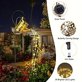 olcso Tájvilágítás-1 db led kültéri napelemes lámpák fém üreges vetítés vizes palack áramlási fény udvari kert park pázsit ösvény díszlámpa