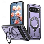 お買い得  その他のスマホケース-電話 ケース 用途 グーグル ピクセル9プロ ピクセル9プロXL ピクセル9 バックカバー スタンド付き 磁石バックル ワイヤレス充電をサポート レトロ風 TPU PC