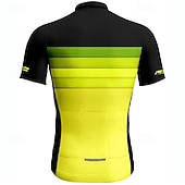 tanie Męskie koszulki-Męskie Koszulka rowerowa Gradient Krótki rękaw Rower Tee Tshirt Dżersej z 3 tylnymi kieszeniami Kolarstwo górskie Szybkie wysychanie Anatomiczny kształt Odprowadzające wilgoć Oddychający Sport Żółty