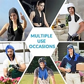 baratos Brinquedos Aquáticos-Toalha refrescante com capuz, proteção UV, secagem rápida, malha de poliéster, envoltório para pescoço e rosto para esportes, acampamento, exercícios, ciclismo, golfe, corrida, caminhada, academia -