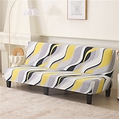 billiga Futon soffa-jacquardtyg armlös bäddsoffa överdrag soffa nyår dekor överdrag stretchskydd elastiskt bänkskydd