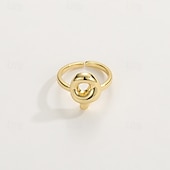 economico I regali-anello con lettera personalizzata, regalo per la mamma, anello con alfabeto regolabile placcato oro 18k, finitura liscia, anello iniziale a fascia aperta, gioielli eleganti per le donne
