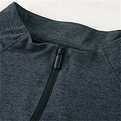 cheap Basic T shirts-Men&#039;s T Shirt Tee Tee Top Long Sleeve Shirt Long Sleeve Stand Collar Spring &amp;  Fall Plain Fashion Designer Basic Quarter Zip Vacation Street Going out Dark Gray Black Light Green Top Tee for Men