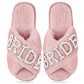 economico Decorazioni per matrimoni-pantofole &quot;da sposa&quot; rosa con decorazioni di perle per romantiche lune di miele e addii al nubilato