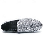 levne Pánské nazouváky a mokasíny-pánské plesové boty - zlaté třpytivé slip-on mokasíny pro okouzlující večerní nošení