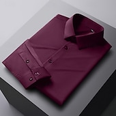 cheap Men&#039;s Dress Shirts-Men&#039;s Dress Shirt Non Iron Shirt Graphic Prints Wedding Outdoor Wine Blue-Green Black White Long Sleeve Turndown Spring &amp;  Fall Clothing Apparel