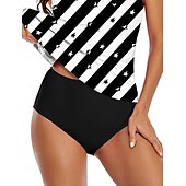 billiga Badessor-Dam Badkläder Tankini Baddräkt Elegant Skön Randig Ärmlös Baddräkter