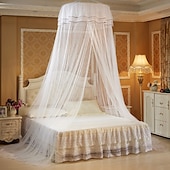 baratos Dossel e Cortinas de Cama-Canopy de cama para crianças com luzes canopy de duas camadas para cama tenda de berço de bebê para o quarto rede mosquiteiro para meninas e meninos