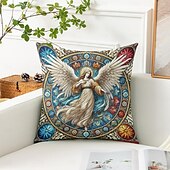 baratos estilo boho-Capa de Almofadas Decorativas Sol e Lua 1PC Mandala Boêmio Macio Quadrado Capa de Almofada para Quarto Sala de Estar Sofá Cadeira