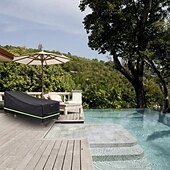 baratos Capa à prova d&#039;água-capa para espreguiçadeira de pátio, capas para espreguiçadeiras pretas à prova d&#039;água com faixa reflexiva, capas para espreguiçadeiras de piscina ao ar livre para uso externo