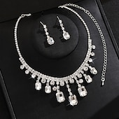 ieftine Seturi de Bijuterii-Seturi de bijuterii de mireasă 2 Diamante Artificiale 1 Colier Cercei Pentru femei Elegant Clasic Dulce Încântător Clasic Picătură Fluture Set de bijuterii Pentru Nuntă Cadou Zilnic