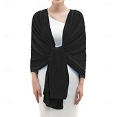 cheap Shawls-Women's Wrap Elegant Sleeveless Chiffon Wedding Wraps With Pure Color For Party Spring &amp; Summer