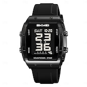 cheap Digital Watches-SKMEI 2409 Waterproof Electronic Watch Luxury Outdoor Countdown Stopwatch Digital Wristwatch For Man Women Calendar Led Light Silicone Watch