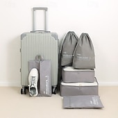 お買い得  荷物と旅行の保管-旅行用圧縮パッキングキューブセット、6ピースの荷物収納とオーガナイザーのスペースセーバー、家庭用とスーツケース用の多機能衣類オーガナイザー