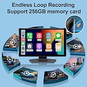 זול DVR לרכב-מסך נייד 4k לרכב מסך מגע hd 9 אינץ&#039; אלחוטי לרכב משחק עם מצלמת גיבוי שליטה קולית fm wifimirror link עבור apple carplay/android auto