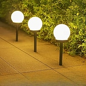 זול אורות נתיבים ופנסים-3 יחידות led סולרי מסלול אורות כדור חיצוני עמיד למים אור דשא לד מתאים לגן פארק ותאורת מסלול חיצוני מנורת לילה סולארית