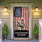 halpa Garaasi- ja ovibannerit-4. heinäkuuta Veteraanipäivän Ovet Koristeet Oven Peitteet Amerikkalainen Oven Kankaat Ovi Verho Koristelu Tausta Sisä-/Ulkoven Lippu Etuovelle Maalaistalo