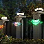 cheap Outdoor Wall Lights-4PCS Outdoor Solar LED Wall Light Waterproof Fence Lights Garden Fence Yard Wall Lighting Decoration