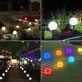 זול אורות נתיבים ופנסים-3 יחידות led סולרי מסלול אורות כדור חיצוני עמיד למים אור דשא לד מתאים לגן פארק ותאורת מסלול חיצוני מנורת לילה סולארית