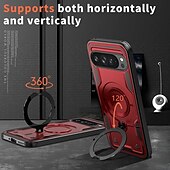 お買い得  その他のスマホケース-電話 ケース 用途 グーグル ピクセル9プロ ピクセル9プロXL ピクセル9 バックカバー スタンド付き 磁石バックル ワイヤレス充電をサポート レトロ風 TPU PC