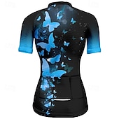 ieftine Tricouri pentru femei-Pentru femei Jersey de ciclism Fluture Manșon scurt Bicicletă Tricou Tee Jerseu cu 3 buzunare spate Ciclism montan Uscare rapidă Proiectare anatomică Wicking Respirabil Sport Rosu Albastru Verde