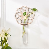 economico sculture murali-stazione di propagazione delle piante a parete – supporto in legno con provette in plastica per talee di piante idroponiche da interno, arredamento per la casa e l&#039;ufficio, regalo unico per gli