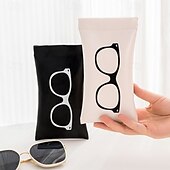 abordables almacenamiento de equipaje y viajes-Bolsa de almacenamiento para gafas de sol, bolsa de maquillaje de viaje con cierre automático, estuche portátil de PU para gafas, lápiz labial &amp;almacenamiento misceláneo