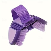 abordables Apoyo y Cuidado Animal-Cepillo versátil de cerdas suaves para caballos: herramienta de aseo flexible y multiángulo para caballos y vacas, ideal para bañar y limpiar.